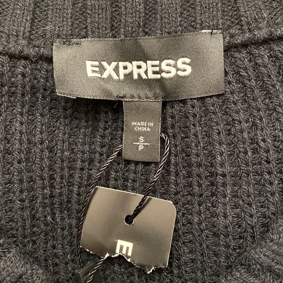 NWT Express V-Neck Boyfriend Sweater Women’s S Longline Tennis Preppy Y2K 90’s - Picture 6 of 10